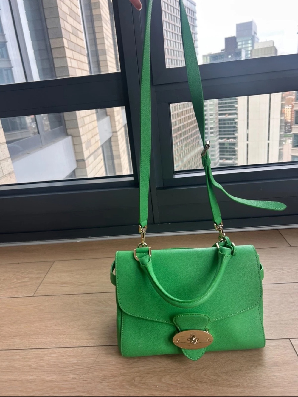 Mulberry Bright Green Small Darley Crossbody Satchel